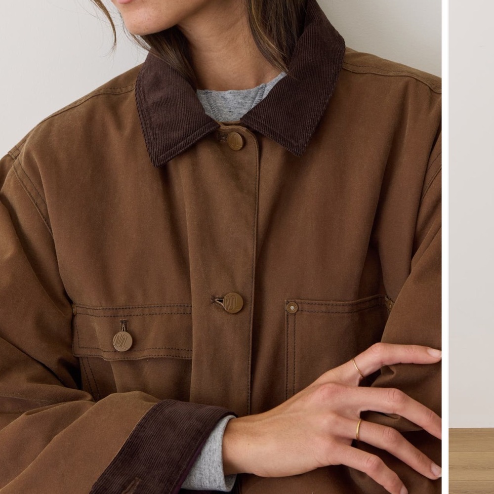 Marine Layer Riley Cotton Barn Jacket Brown Size Medium - Picture 2 of 6